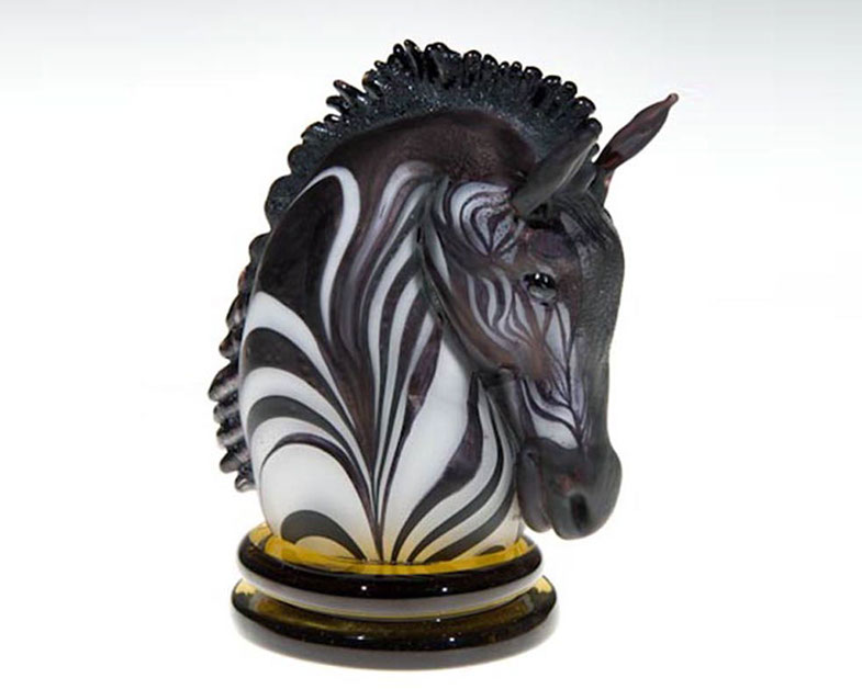 Zebra Knight,  Glass Art Made By Hollywood Hot Glass